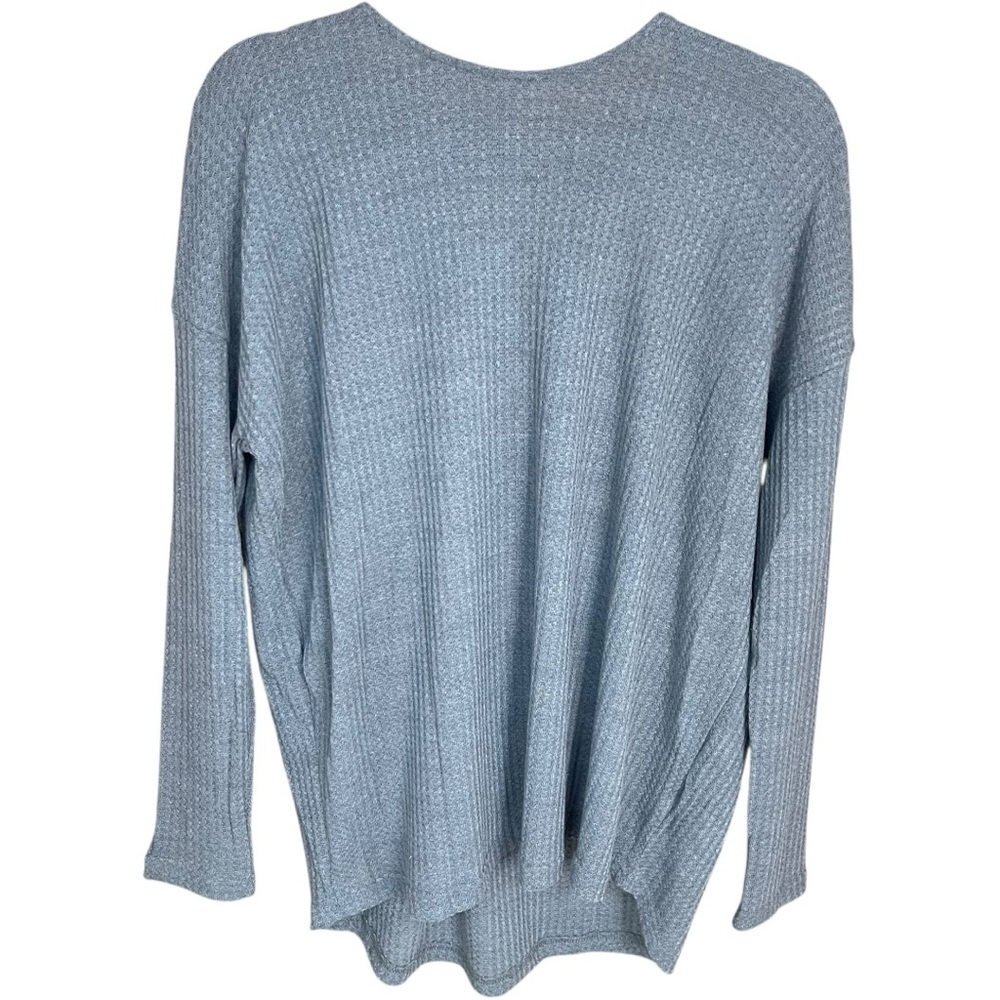 Very J Lace Up Thermal Shirt Gray